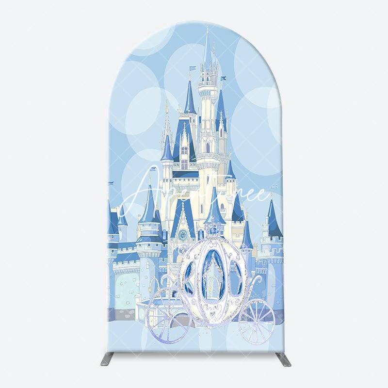 Blue Pink Castle Gender Reveal Arch Backdrop Kit, 1.6X4FT(0.5X1.2M), 38.18 USD, arch backdrop kit, YMGD6M96L-S