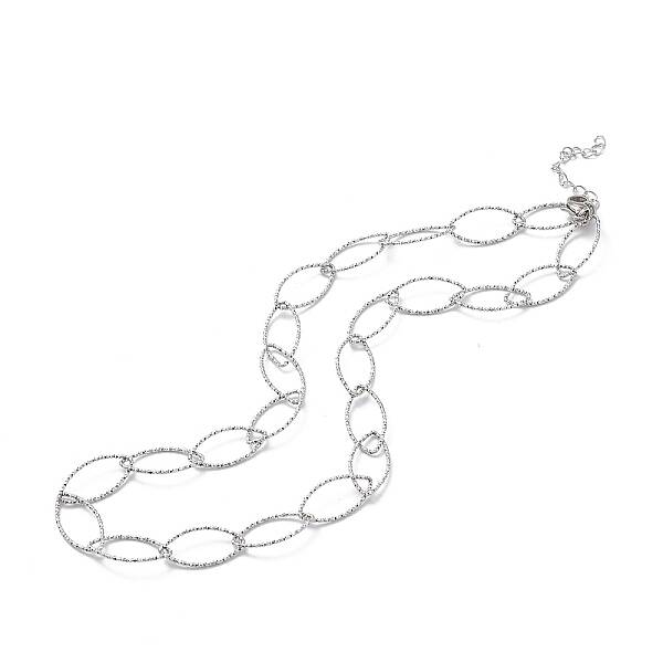 Non-Tarnish 304 Stainless Steel Horse Eye Link Chain Necklace for Men Women