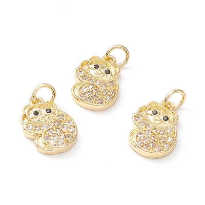 Brass Micro Pave Clear Cubic Zirconia Pendants