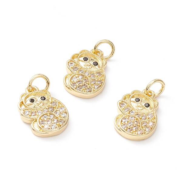 Brass Micro Pave Clear Cubic Zirconia Pendants