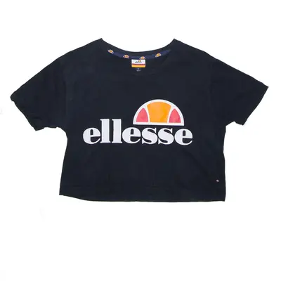 ELLESSE Cropped Sports Black Short Sleeve T-Shirt Womens S