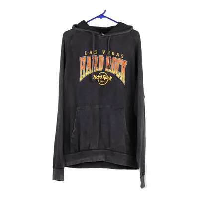 Las Vegas Hard Rock Cafe Spellout Hoodie - Large Grey Cotton