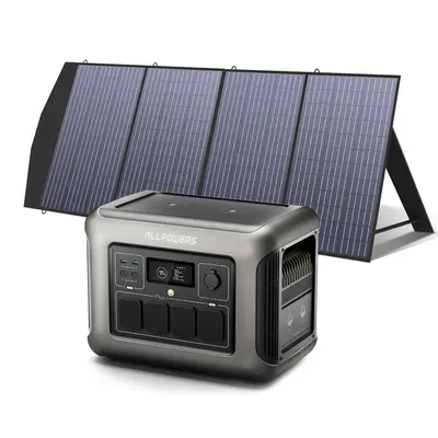 Allpowers Solar Generator Kit 1800W Portable Power Station 200W Solar Panel
