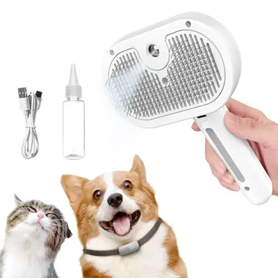 3in1 Pet Grooming Comb Spray Hair Removal & Odor Removal, Cat & Dog Beauty Brush,Click Release Button, Pet Hair Remover, Pet ...