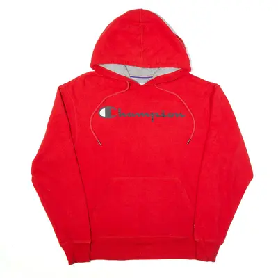 CHAMPION Hoodie Red Pullover Mens M