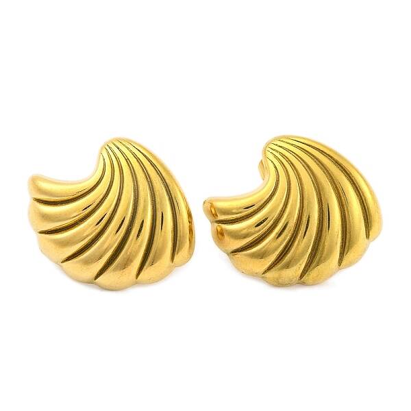Shell Shapes Ion Plating(IP) 304 Stainless Steel Earring for Women