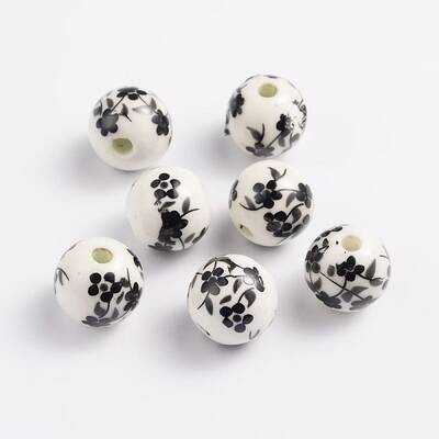 Handmade Printed Porcelain Beads