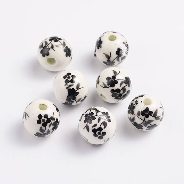 Handmade Printed Porcelain Beads