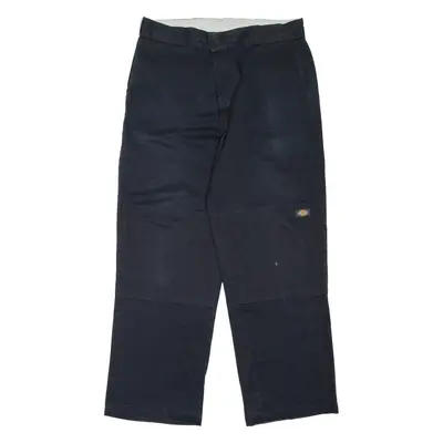 DICKIES Workwear Mens Trousers Black Loose Straight W36 L32