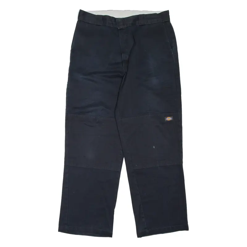 DICKIES Workwear Mens Trousers Black Loose Straight W36 L32