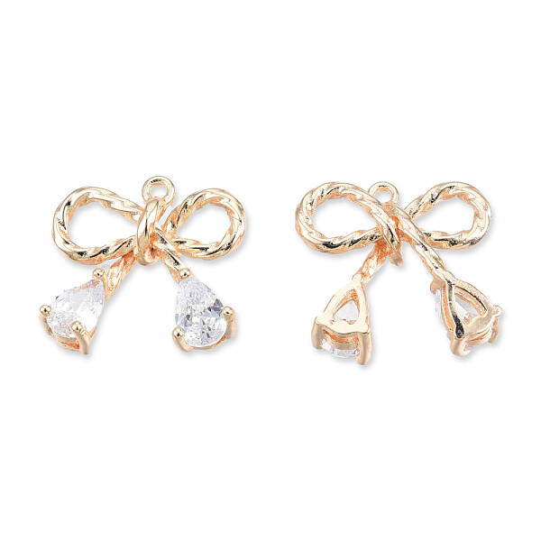 Brass Pave Clear Cubic Zirconia Pendants