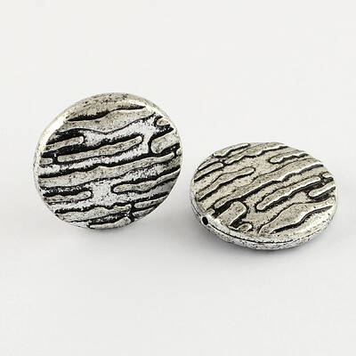 Flat Round Antique Acrylic Beads