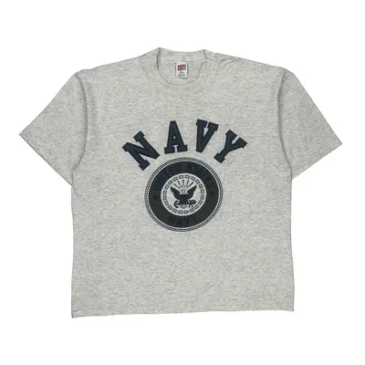 Single Stitch Us Navy Soffe Graphic T-Shirt - XL Grey Polyester Blend