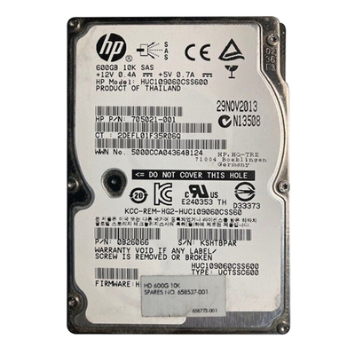 705021-001 HP 600GB 6Gb/s SAS 10000 2.5-inch 16MB Hard Drive