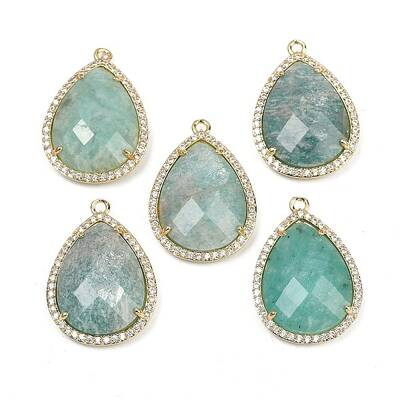 Natural Amazonite Faceted Pendants