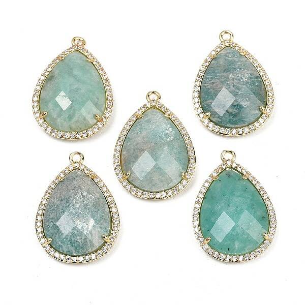 Natural Amazonite Faceted Pendants