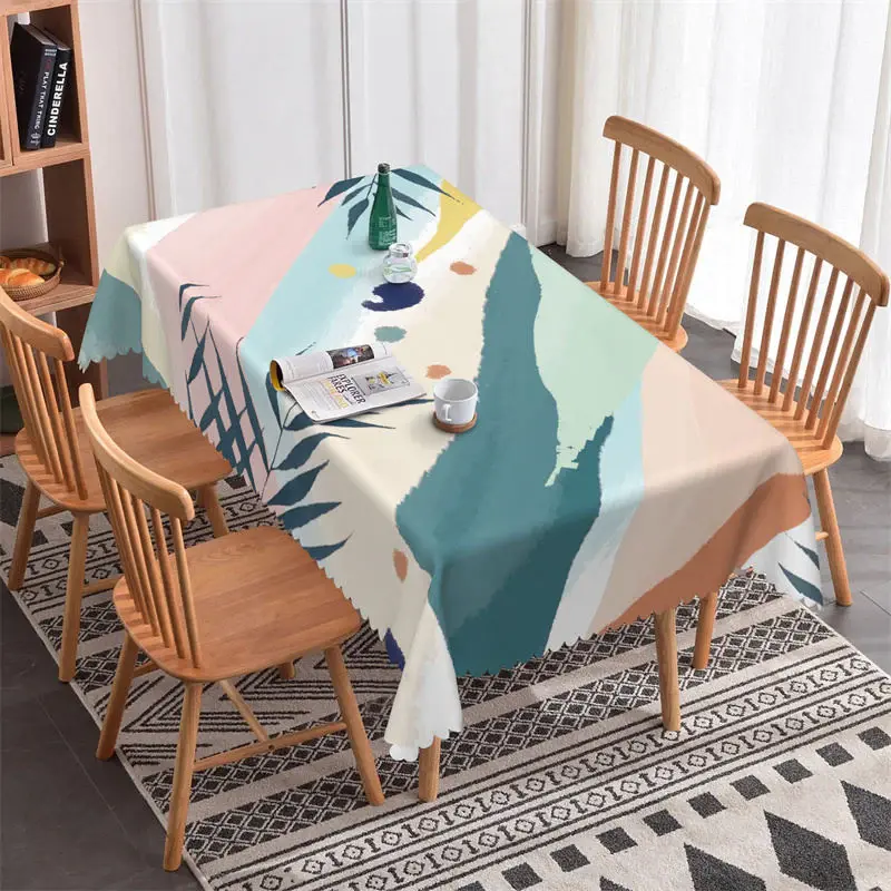 Elegant Watercolor Prints Leaf Rectangle Tablecloth - Aperturee