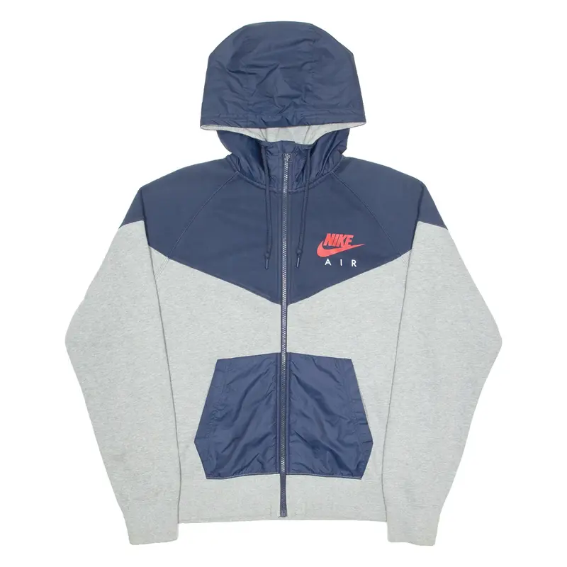 NIKE AIR Mens Grey Hoodie Full Zip L