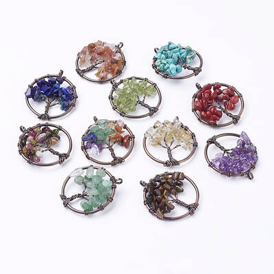 Natural & Synthetic Mixed Stone Pendants