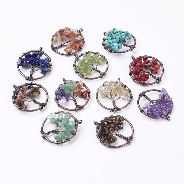 Natural & Synthetic Mixed Stone Pendants
