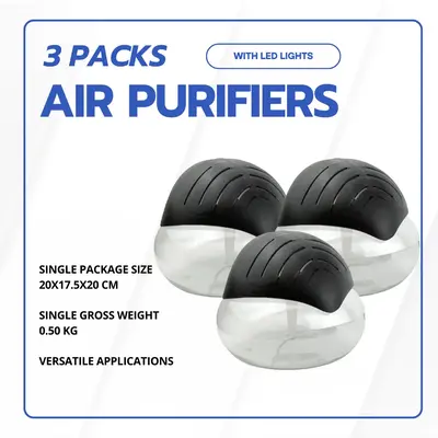 3 Packs Air Purifiers with LED Lights for Bedroom, Humidifier Room Appliances, Water Filter Air Purifier for Home, Aroma Diff...