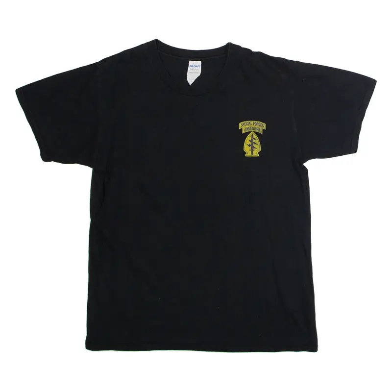 GILDAN US Army Special Forces Green Berets Mens T-Shirt Black USA Crew Neck M