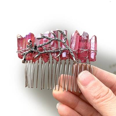 Natural Crystal Hair Combs
