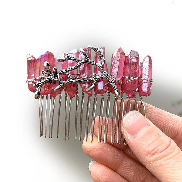 Natural Crystal Hair Combs