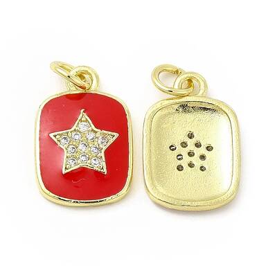 Brass Micro Pave Cubic Zirconia Pendants