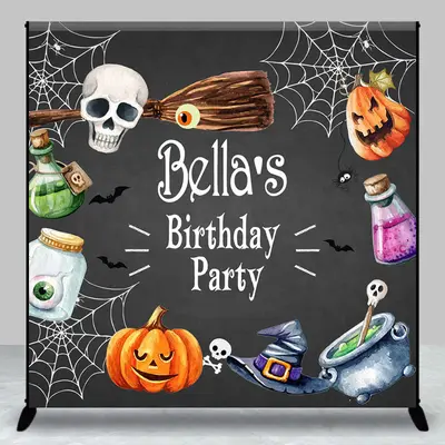 Aperturee Halloween Spider Wab Custom Birthday Party Backdrop - Aperturee