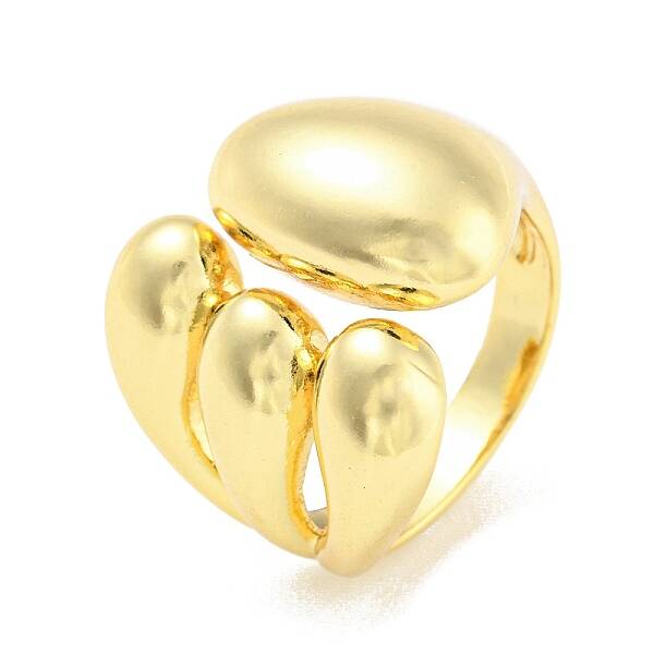 Rack Plating Brass Teardrop Open Cuff Rings