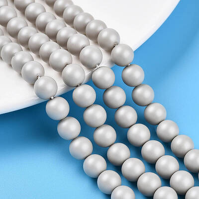 Baking Painted Pearlized Glass Pearl Bead Strands