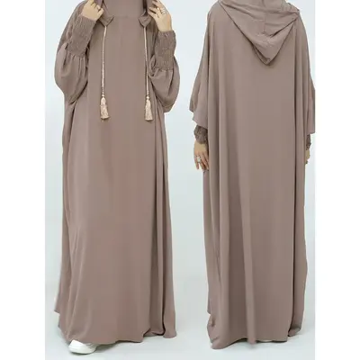 [Ramadan|Elegant] Ramadan Elegant Women's Loose-Fitting Hooded Long Tunic | Featuring Batwing Sleeves