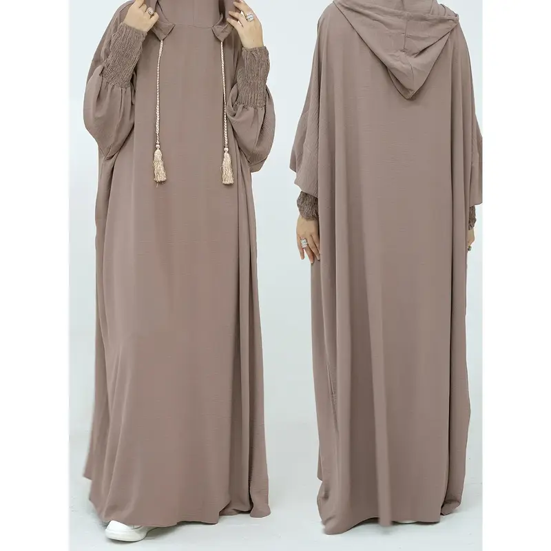 [Ramadan|Elegant] Ramadan Elegant Women's Loose-Fitting Hooded Long Tunic | Featuring Batwing Sleeves