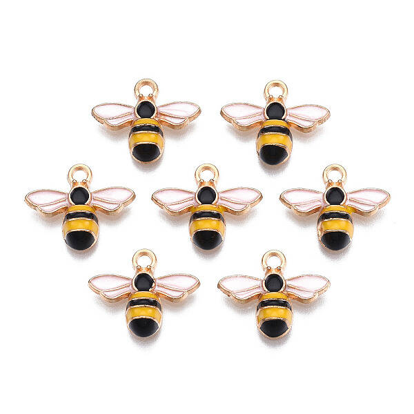 Light Gold Plated Alloy Enamel Pendants