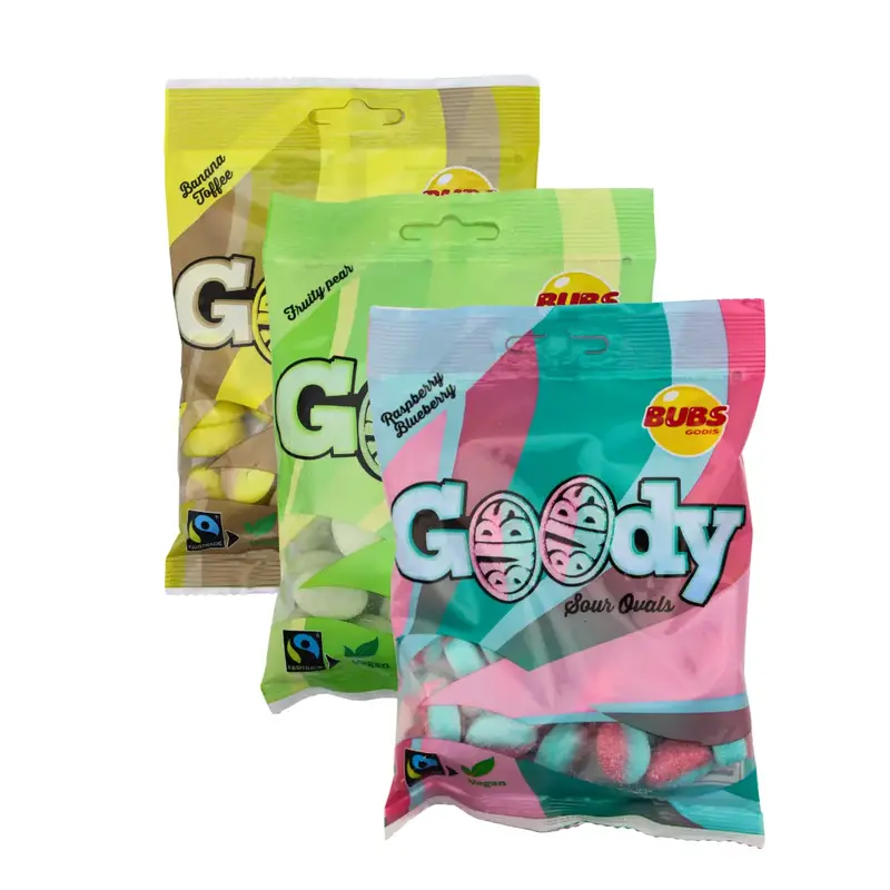 BUBS Goody Candy Sampler 3pk -Banana Toffee, Sour Blueberry Raspberry, Sour Fruity Pear - Vegan Gummies - Sour Candy Bonbon S...