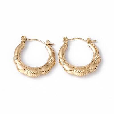 Ion Plating(IP) 304 Stainless Steel Chunky Hoop Earrings for Women