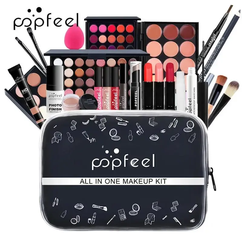 Makeup Set, All-in-one Makeup Kit Including Eyeshadow, Eyeliner, Lipstick, Concealer, Brush, Mascara, Makeup Set for Beginner...