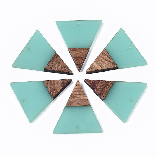 Transparent Resin & Walnut Wood Pendants