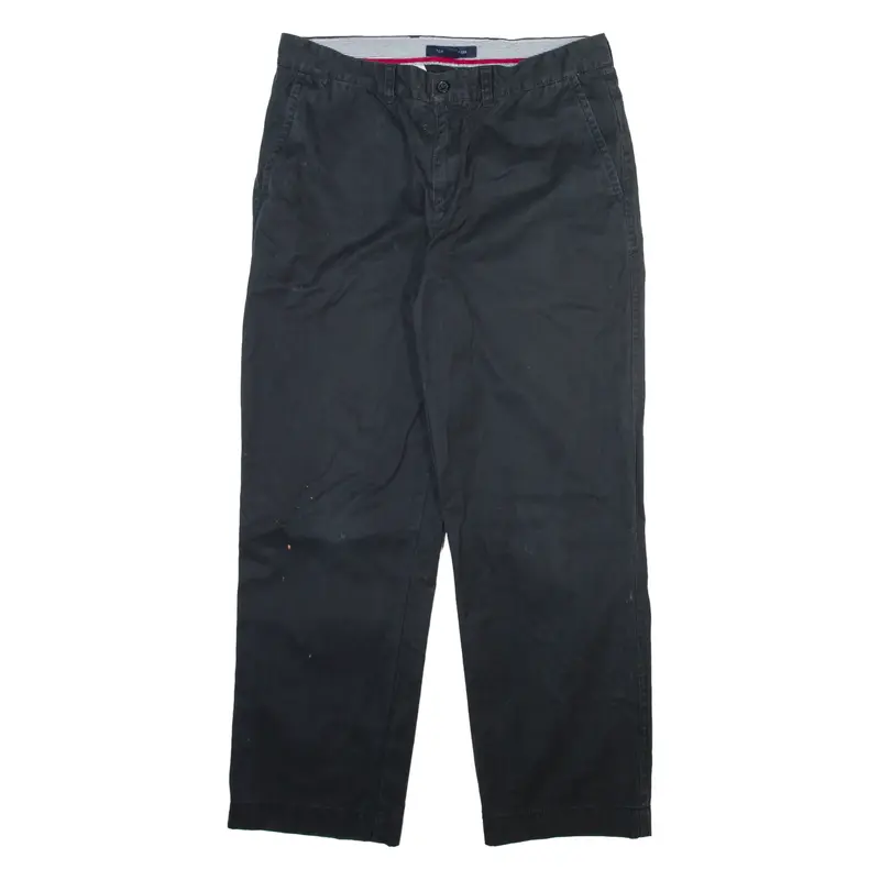 TOMMY HILFIGER Mens Trousers Black Regular Straight W34 L30