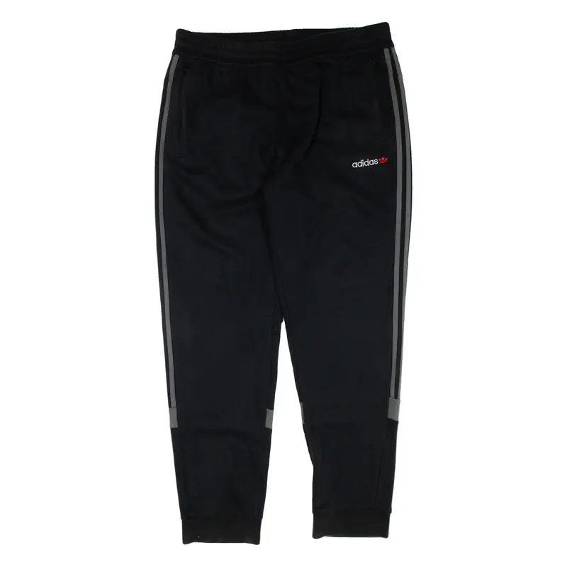 ADIDAS Mens Joggers Black Tapered XL W34 L32