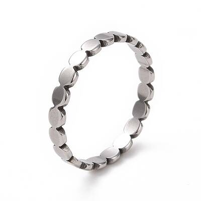 Non-Tarnish 201 Stainless Steel Oval Wrap Finger Ring for Women