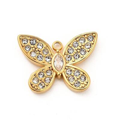 304 Stainless Steel Crystal Rhinestone Pendants