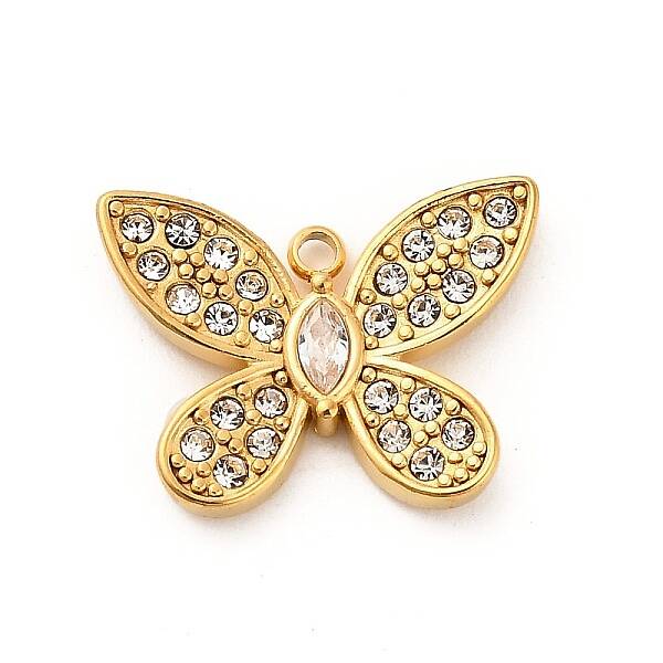 304 Stainless Steel Crystal Rhinestone Pendants