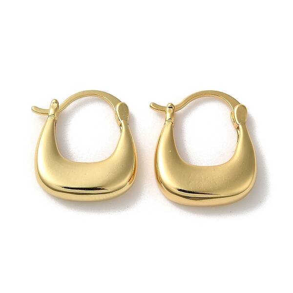 Rack Plating Brass Oval Hoop Earrings for Women