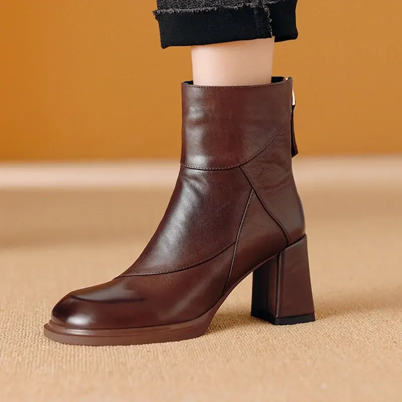 CHIKO Adoncia Square Toe Block Heels Ankle Boots