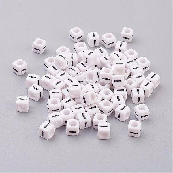 6MM Letter I Acrylic Beads