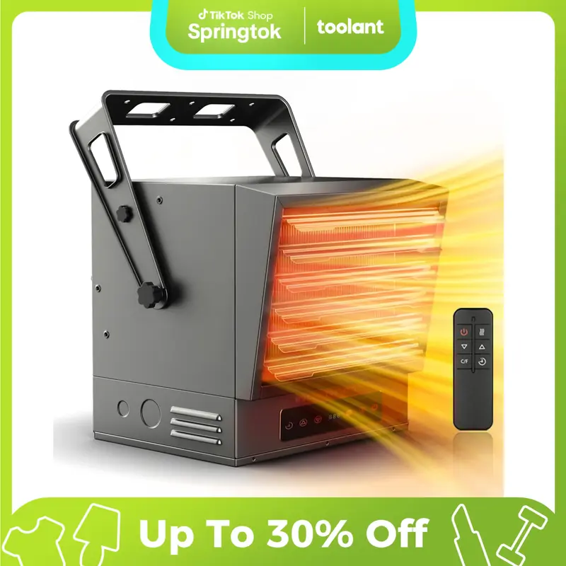 InoKraft 240v Garage Heater with Remote, Ceiling Mount Fan Forced Shop Heater with Digital Thermostat, 12-hour Timer, Overhea...