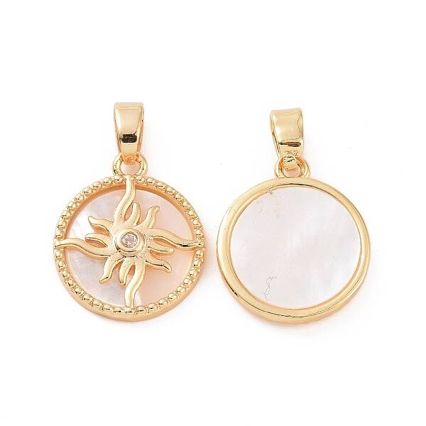 Brass Micro Pave Clear Cubic Zirconia Pendants
