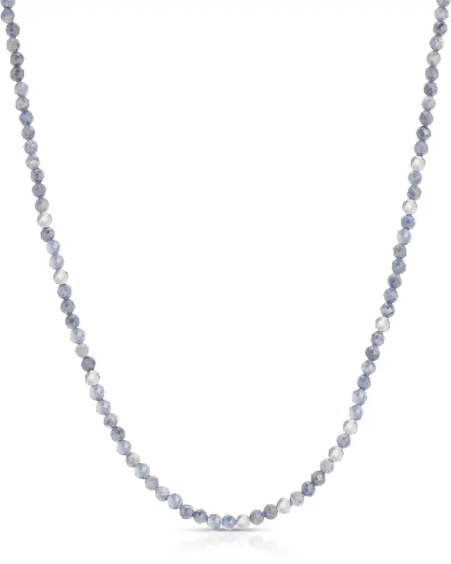 Aquamarine 3mm Necklace | Metal Color: Gold